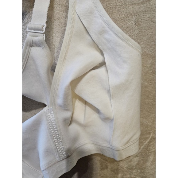 Cacique Plus Size 46D Cotton Lounge Bra Wireless Unlined White New - Picture 3 of 15